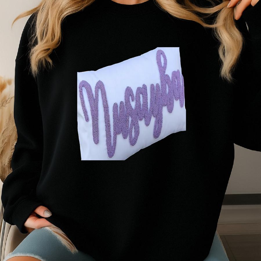 Custom Handwritten Name Punch Needle Pillow | Personalized Gift | Soft Name Pillow Nursery Or Sofa Decor | Unique Gift For Baby Sweatshirt