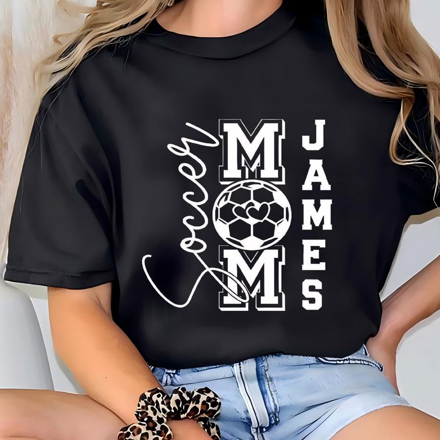 Custom Soccer Mom Shirt, 2 Sided Kids Names Tee, Soccer Mom Shirt,soccer Player Mom Hoodie, Soccer Player Kids Name Shirt,bp T-shirt