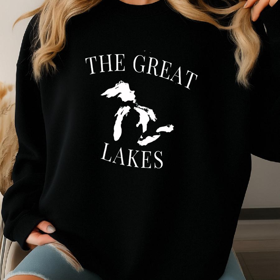 ® The Great Lakes Shirt, Vintage Great Lakes Tee, Retro Tshirt, Graphic Top, Midwest Nautical Style Adventure Shirt Sweatshirt