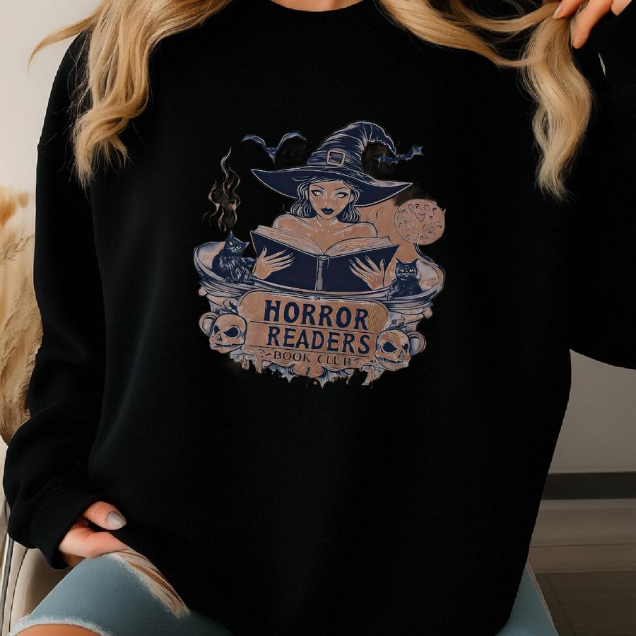 ® Cute Horror Readers Book Club Halloween Tshirt, Horror Reader Shirt, Horror Story Reader Halloween Gift, Halloween Gift Sweatshirt