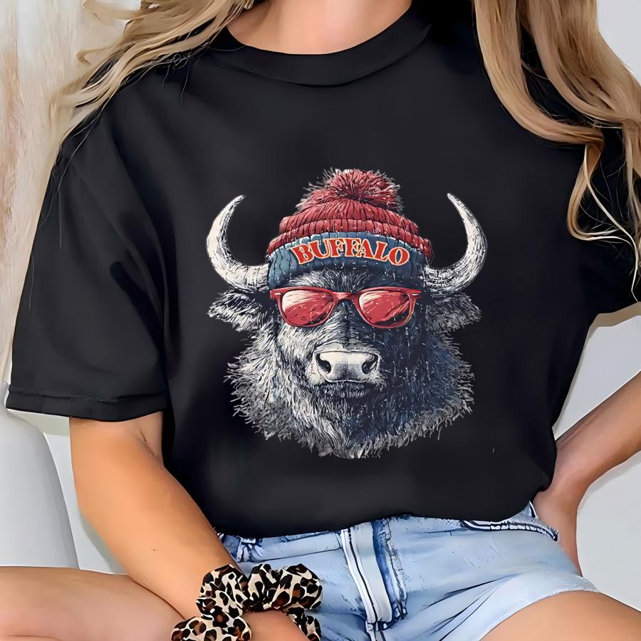 Buffalo Football Crewneck Sweatshirt, Vintage Fan Gifts For Game Day, Sports Apparel, Unisex Buffalo Hoodie, Football Fan Gear Shirt T-shirt