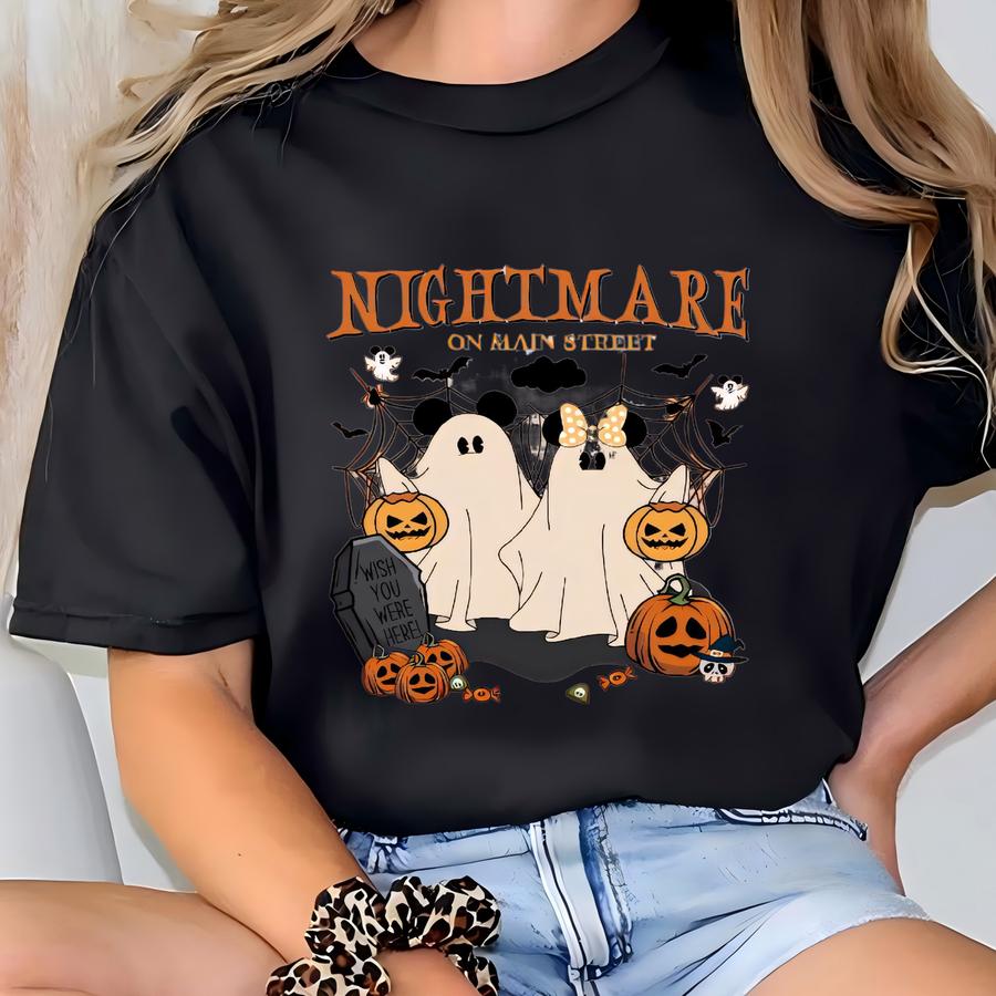 Halloween Shirt, Vintage Halloween Shirt, Halloween , Nightmare On The Main Street Tee, Pumpkin Shirt T-shirt