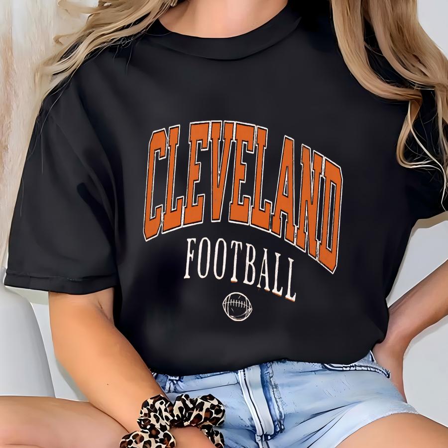 Vintage Cleveland Football Graphic Shirt, Gift For Cleveland Fan, The Land Football Tshirt, Cle Hoodie, Cleveland Sports Fan T-shirt