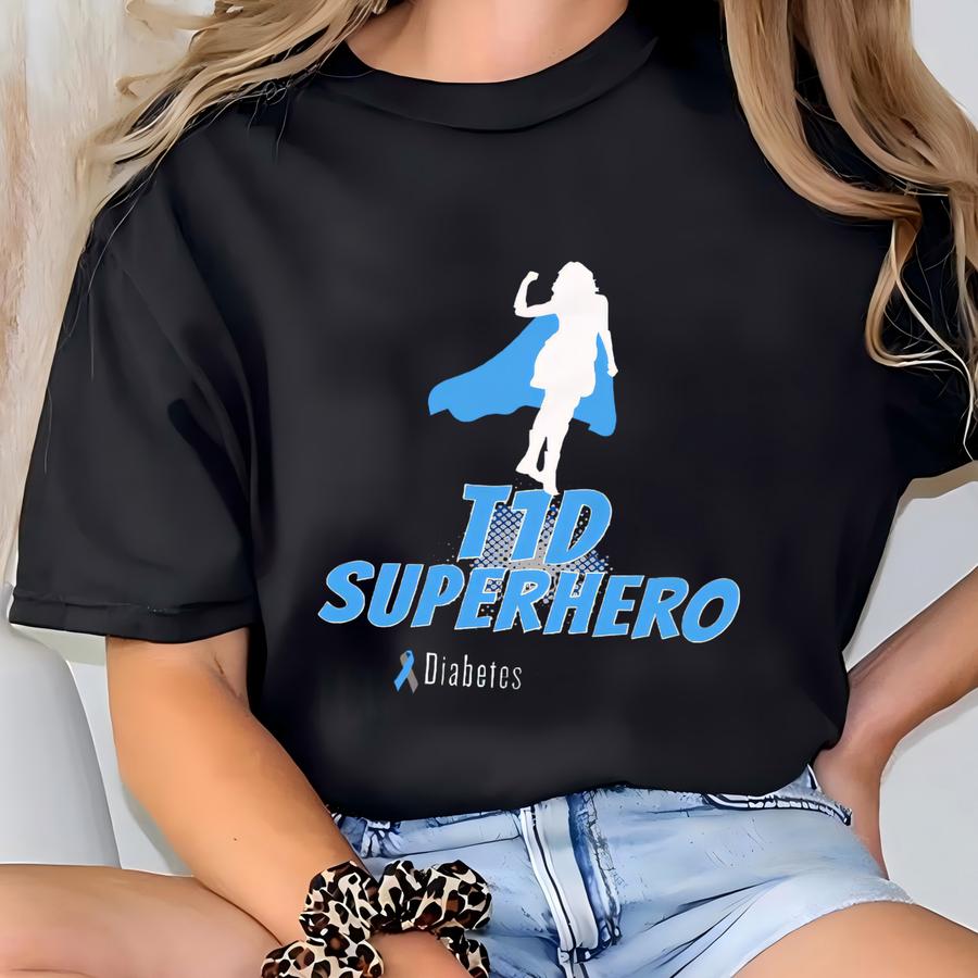 T1d Superhero Shirt: Youth Type 1 Diabetes Awareness Tee T-shirt