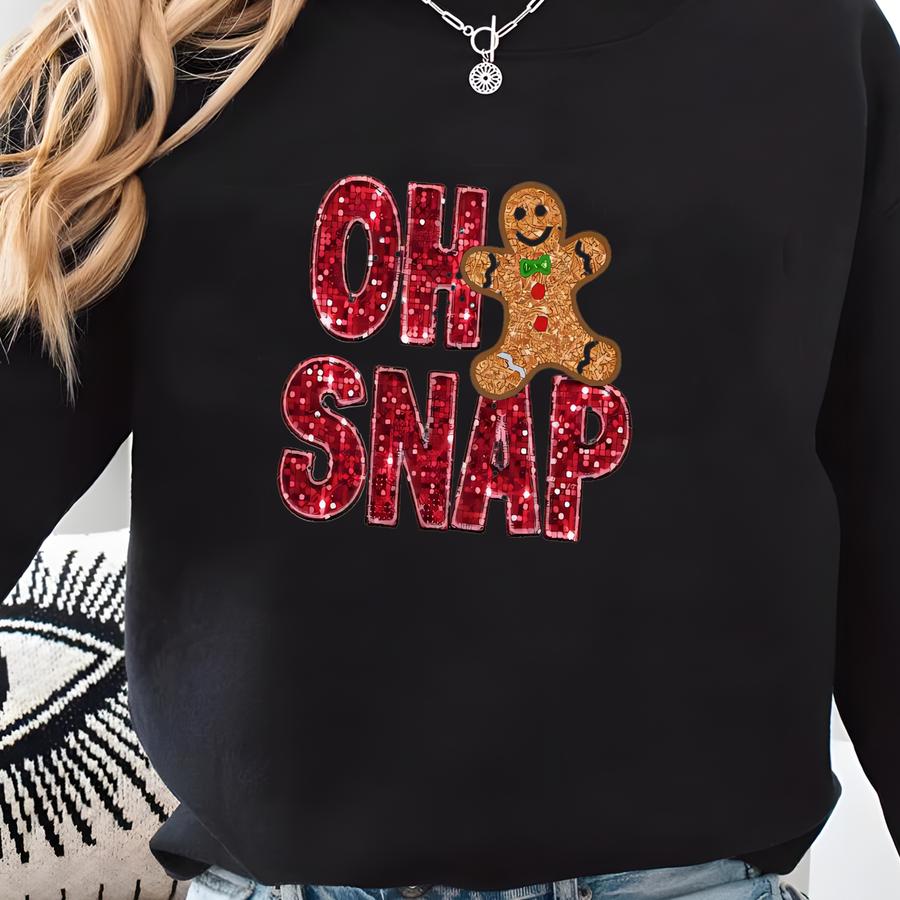 Oh Snap Tshirt,no Stamps,stamps Effect,christmas Oh Snap Tee,gingerbread Christmas,funny Christmas Shirt,retro Shirt,ana2091 Sweatshirt
