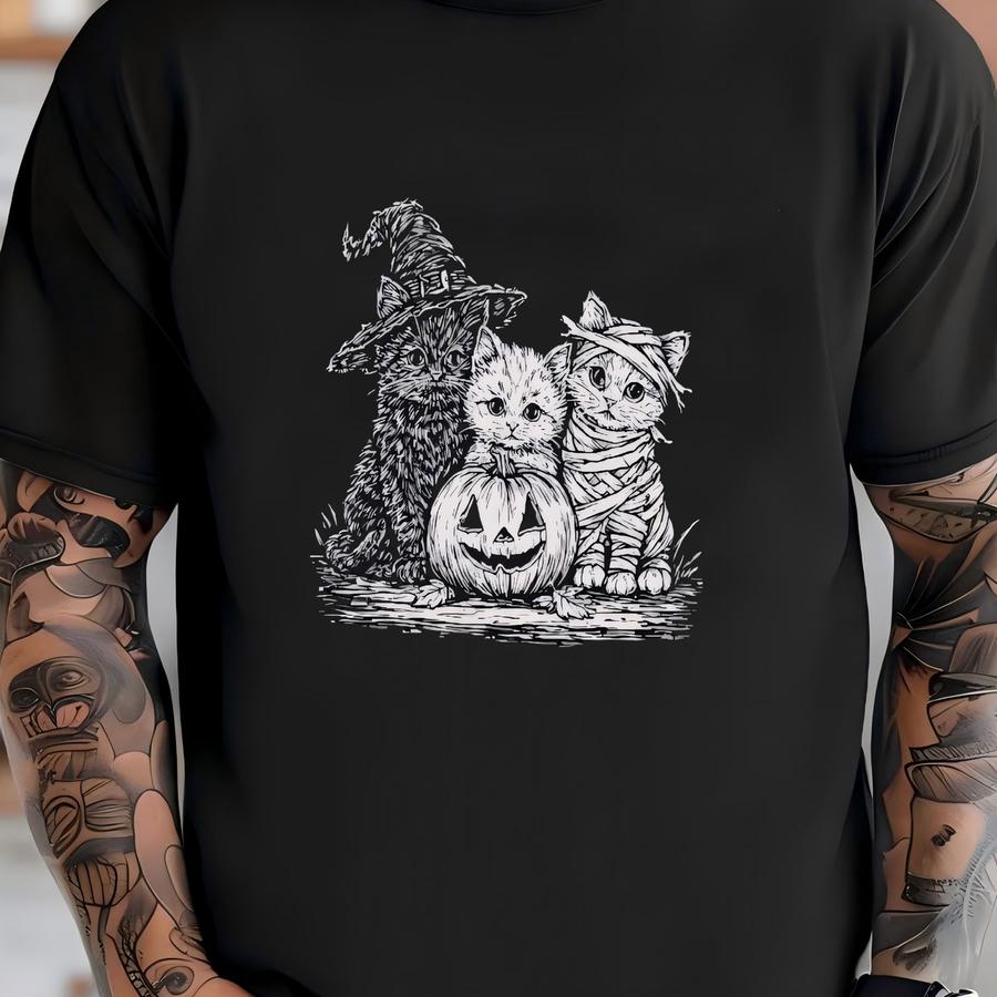 Cat Halloween Shirt, Cat Ghosts Shirt, Halloween Cat Hoodie, Spooky Tee, Funny Cat Shirt, Cat Lover Shirt T-shirt