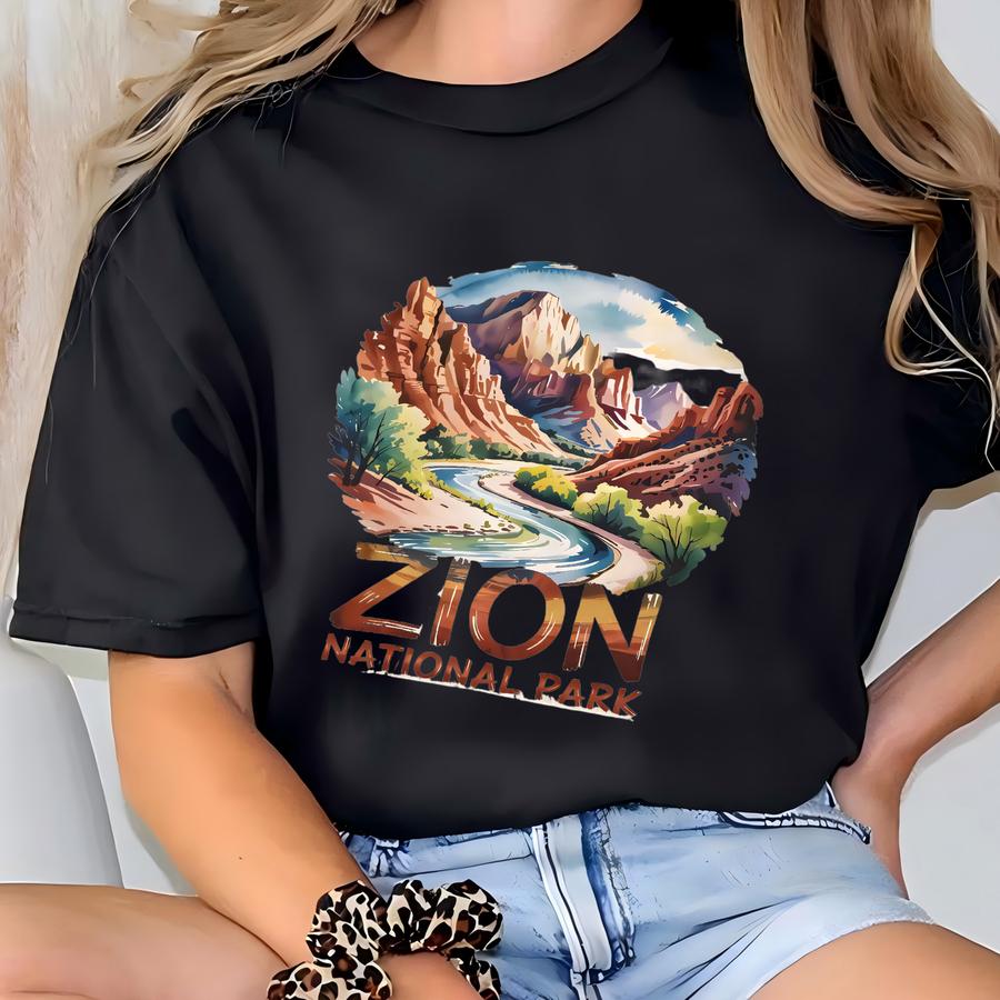 Zion National Park Tshirt, Utah Canyon River Landscape Tee, Hiking Gift, Sweatshirt Hoodie For Nature Lovers, Adventure Shirt T-shirt