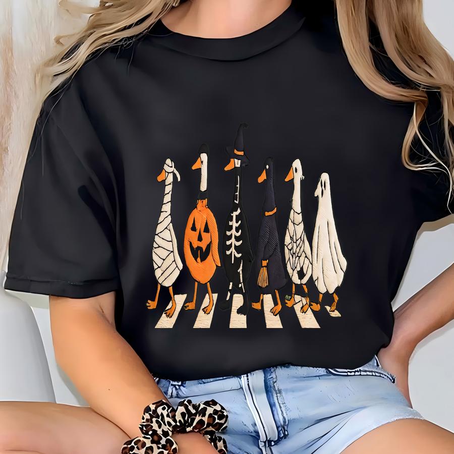 Halloween Ducks Sweatshirt, Duck Halloween Shirt For Women, Funny Animals Christmas Sweatshirt, Farm Lover Gift, Halloween Shirt T-shirt