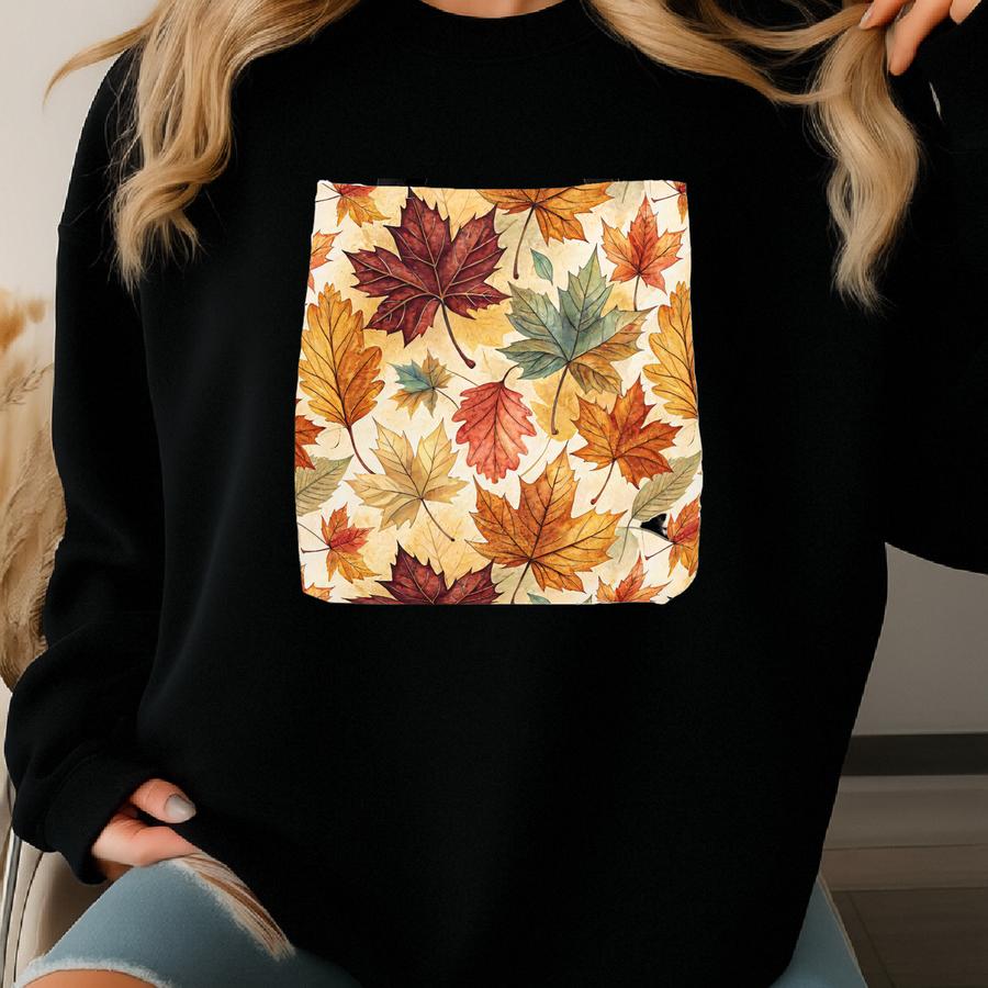 Autumn Leaves Tee, Cozy Fall Festival Carryall, Autumn Farmers Market, Pumpkin Season Book Tote, Thanksgiving Gift For Her Sweatshirt