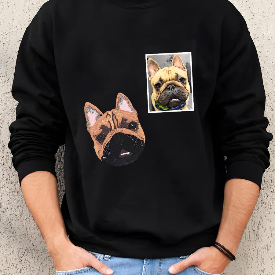 Custom Dog Dad Shirt: Personalized Pet Portrait Gift Sweatshirt Custom Dog Dad Shirt: Personalized Pet Portrait Gift Sweatshirt