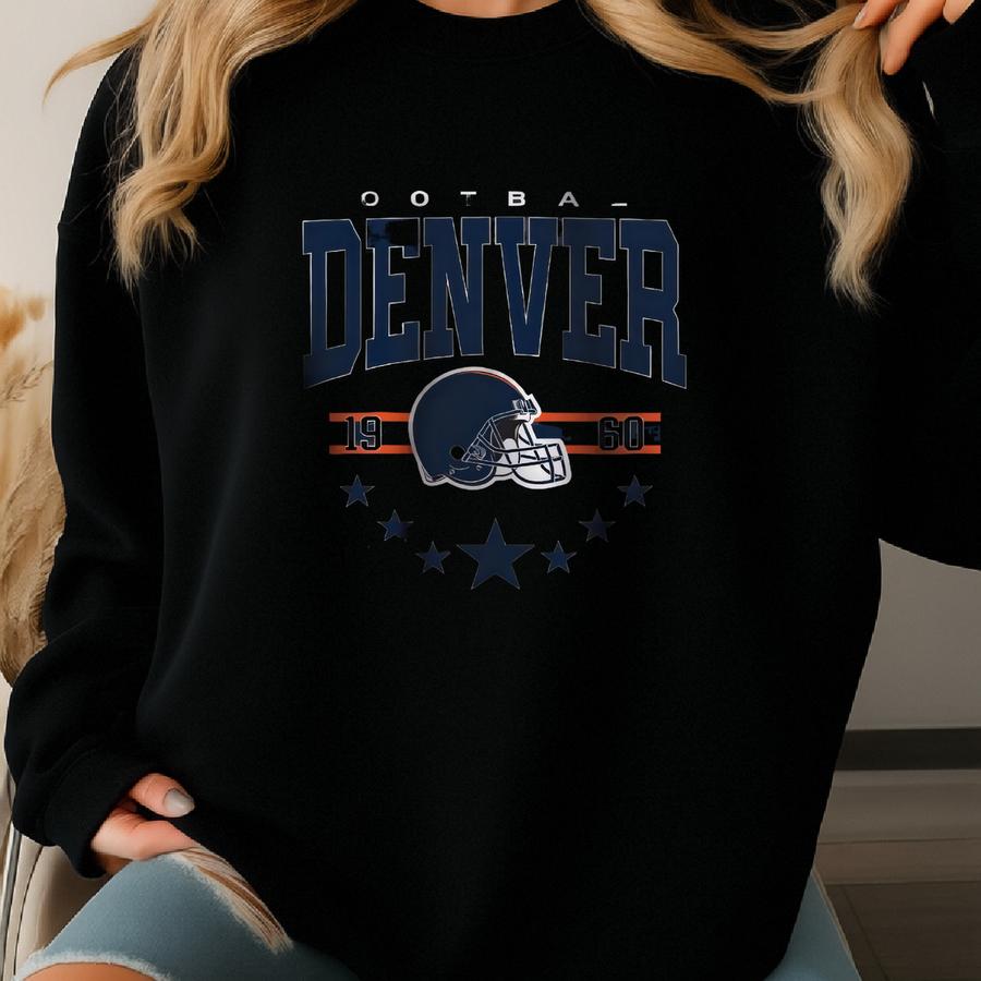 Denver Football Sweatshirt, Vintage Denver Football Crewneck, Retro Denver Football Shirt, Game Day Apparel, Denver Football Fan Gifts Sweatshirt