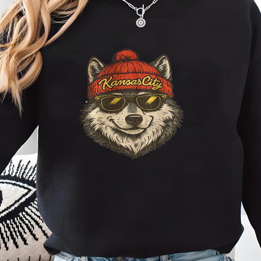Kansas City Football Mascot Style T-shirt, Kansas City Football T-shirt, Football T-shirt, Kansas City Fan Gifts Fam8 Sweatshirt