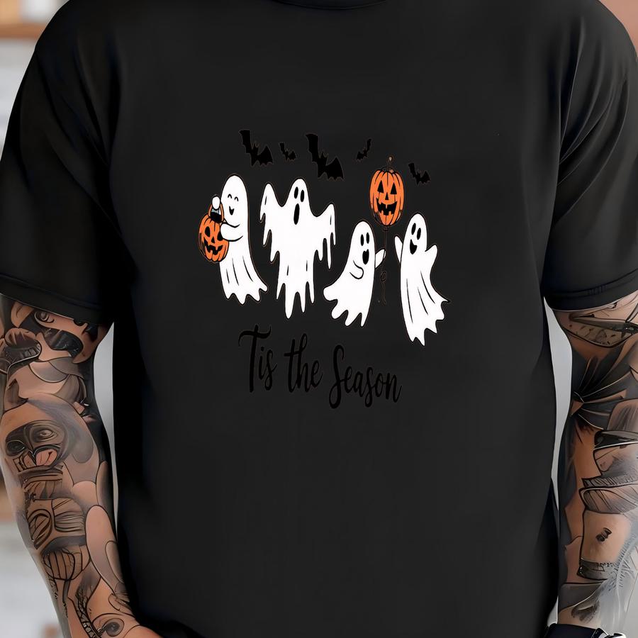 ® Cute 'tis The Season Halloween Ghost Tshirt, Cute Tis The Season Ghost Shirt, Cute Halloween Gift, Halloween Gift T-shirt