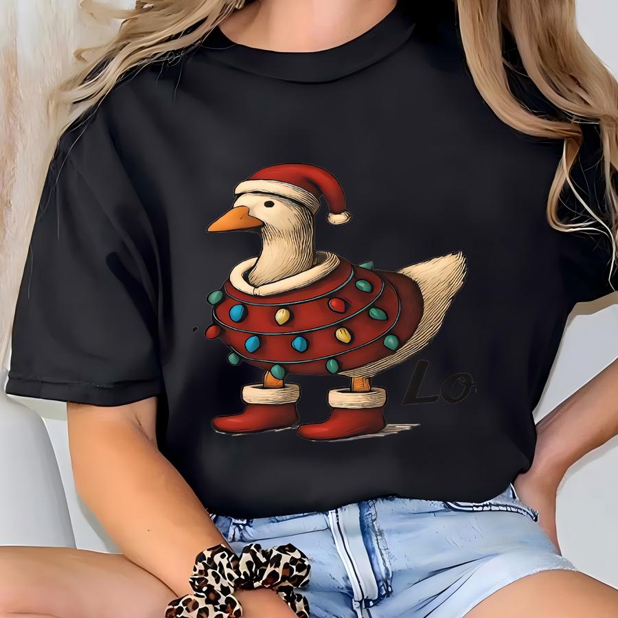 Christmas Goose On The Loose Christmas Sweatshirt, Silly Goose Shirt, Christmas Gift, Christmas Sweatshirt, Raccoon Meme Christmas T Shirt T-shirt
