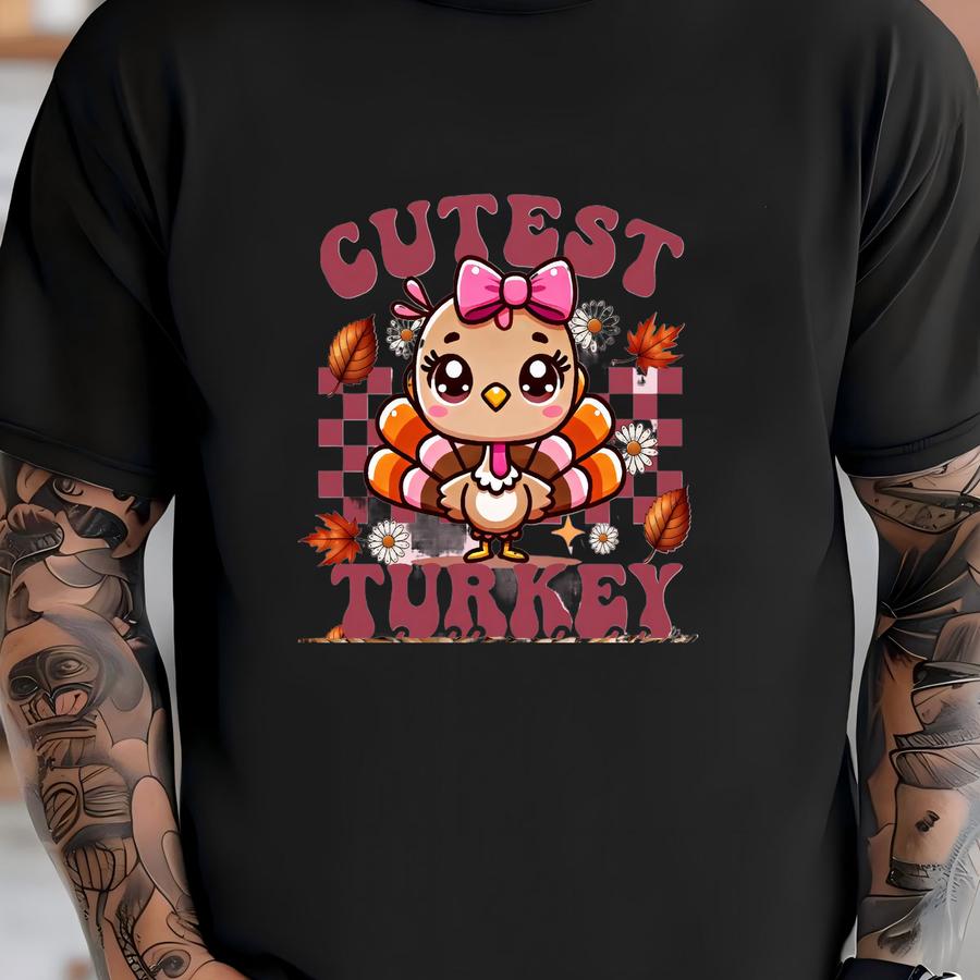 Thankful Toddler Shirt - Floral Turkey Natural Baby Tee - Cute Thanksgiving Kids Hoodie T-shirt