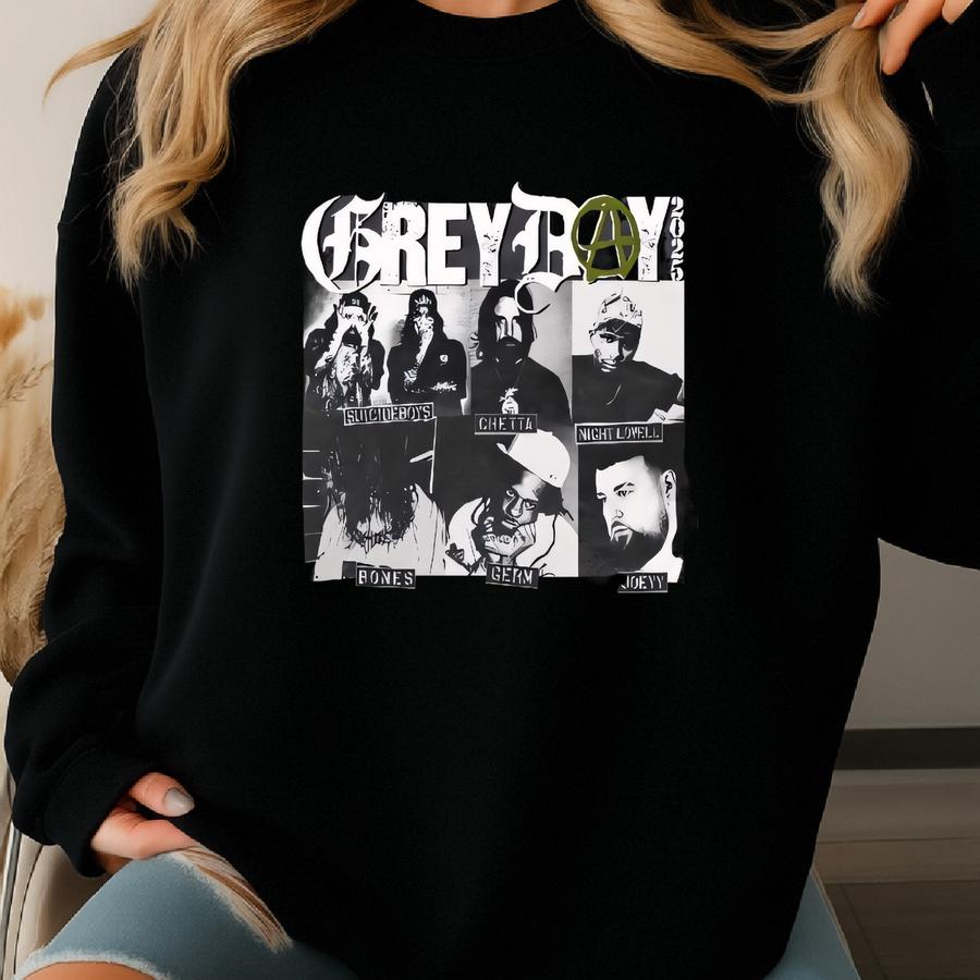 Greyday 2025 Tour T-shirt, G59 Suicideboy Bones Germ Ramirez, Hip Hop Music Tour Merch, Concert Tee, Vintage Style Band Shirt Sweatshirt
