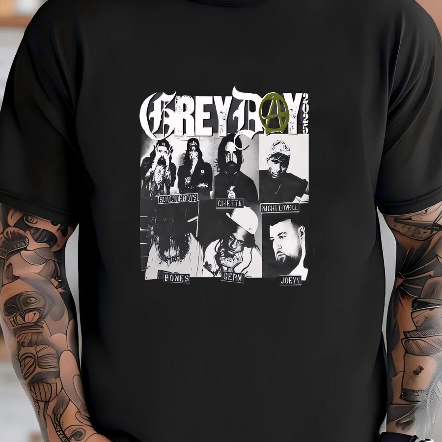 Greyday 2025 Tour Hoodie, G59 Suicideboy Bones Germ Ramirez, Hip Hop Music Tour Merch, Concert Tee, Vintage Style Band Shirt T-shirt
