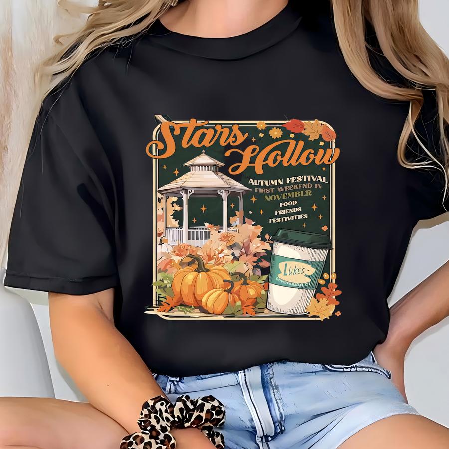 Stars Hollow Autumn Festival Sweatshirt, Halloween Luke's Diner Coffee Cup Shirt Hoodie Adult, First Weekend In November, Book Lover, Tsf065 T-shirt
