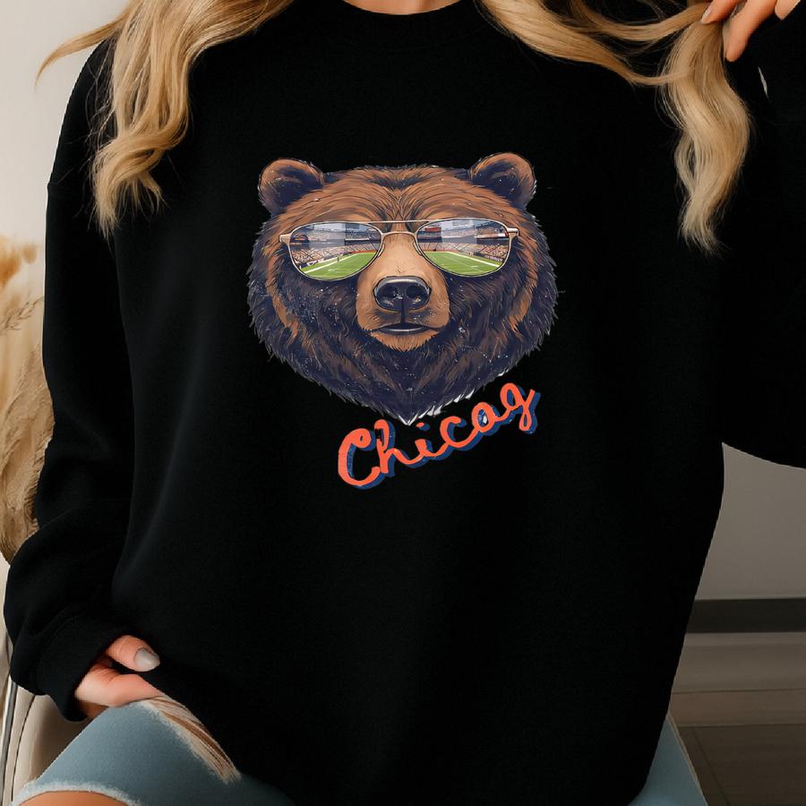 Vintage Chicago Football Crewneck Sweatshirt, Custom Chicago Football Hoodie, Chicago Fan Apparel, Chicago Football Sunday Sweatshirt Sweatshirt