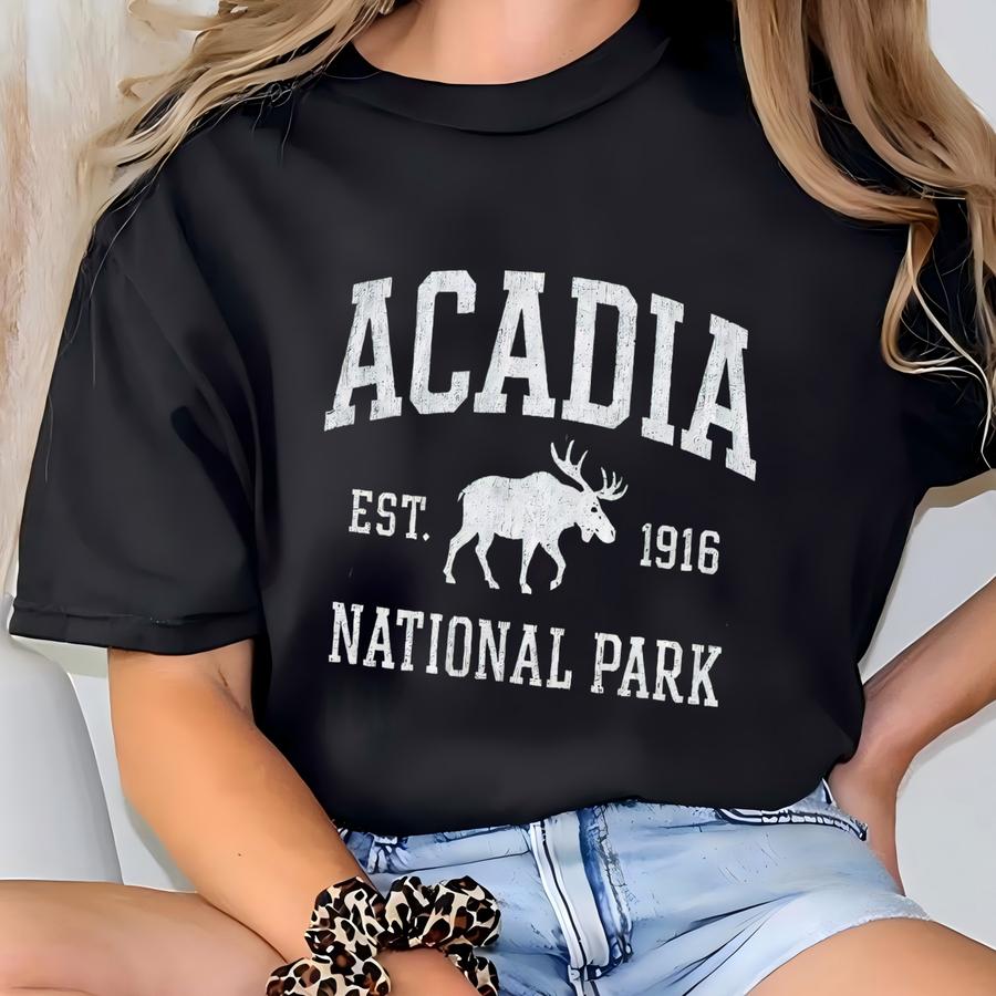 Acadia National Park Shirt: Retro Hiking Tee -  T-shirt