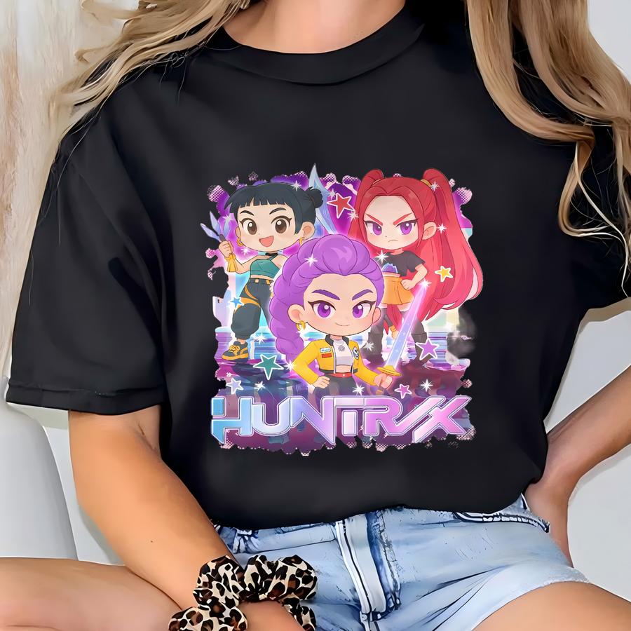 Huntrix Demon Hunters Shirt,first Day Of Kindergarten Shirt,back To School Outfit,kpop Lover Kids Tee,birthday Gift For Kid,anime Lover Tee T-shirt