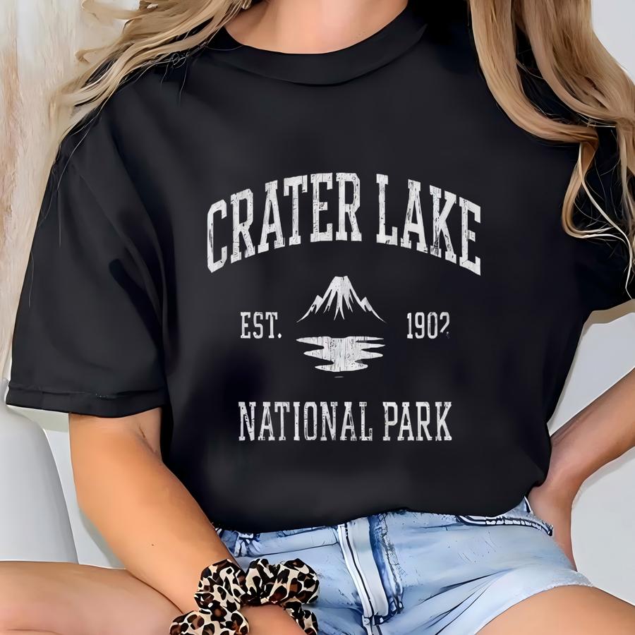 Crater Lake Shirt: Retro National Park Tee T-shirt