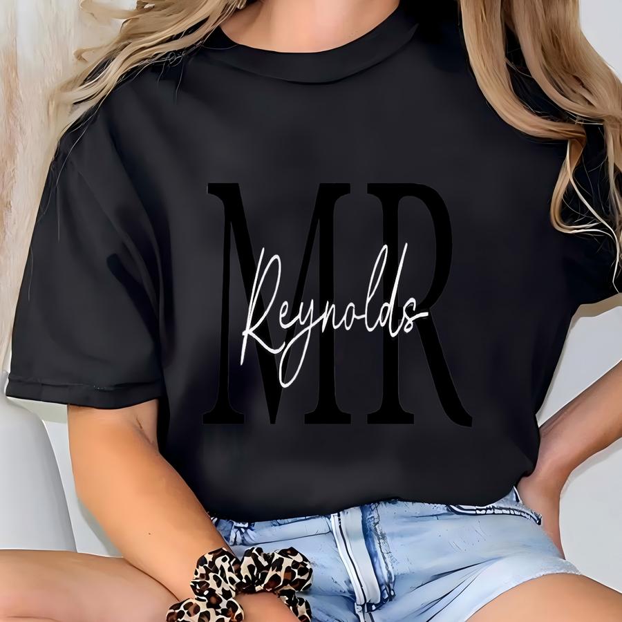 ® Personalized Mr. Mrs. Family Name Shirt, Valentines Gift, Wedding Gifts, Custom Wifey Hubby Shirt, Anniversary Couple Gift T-shirt