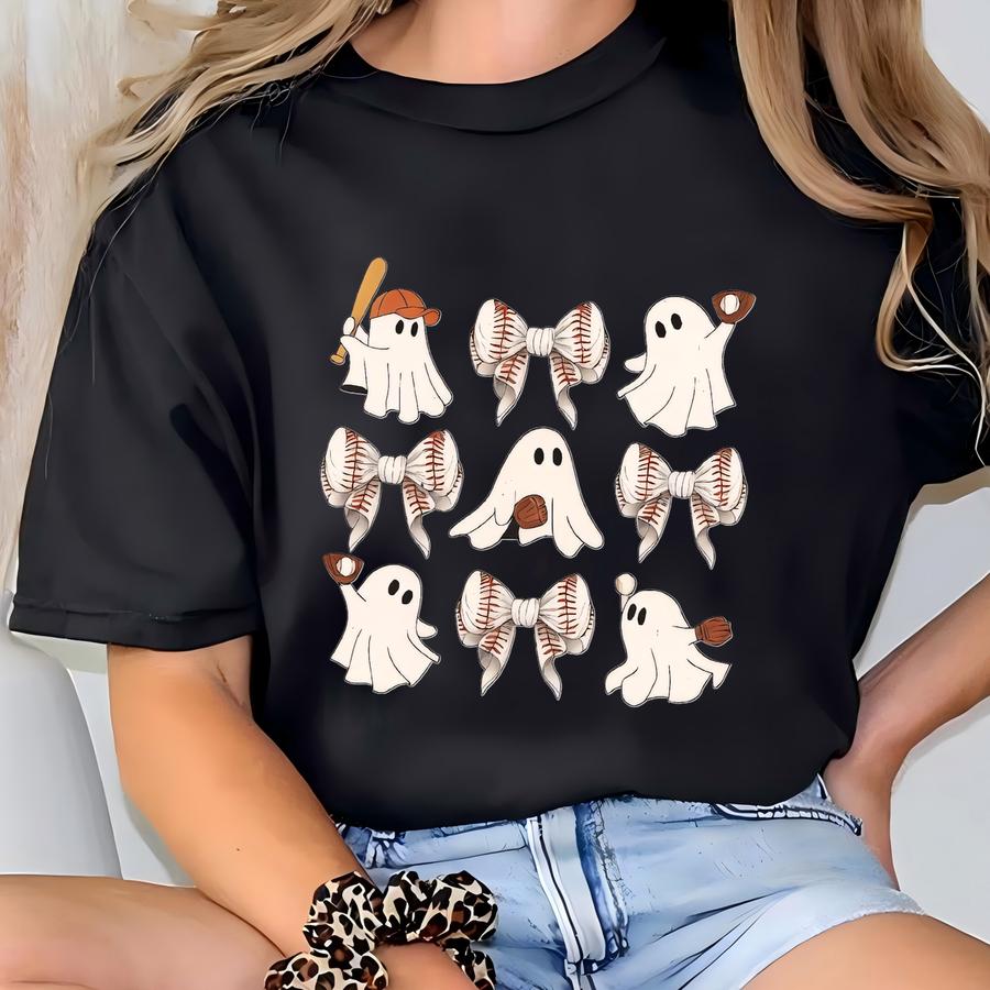 Baseball Ghost Hoodie: Spooky Halloween Sports Fan Shirt T-shirt