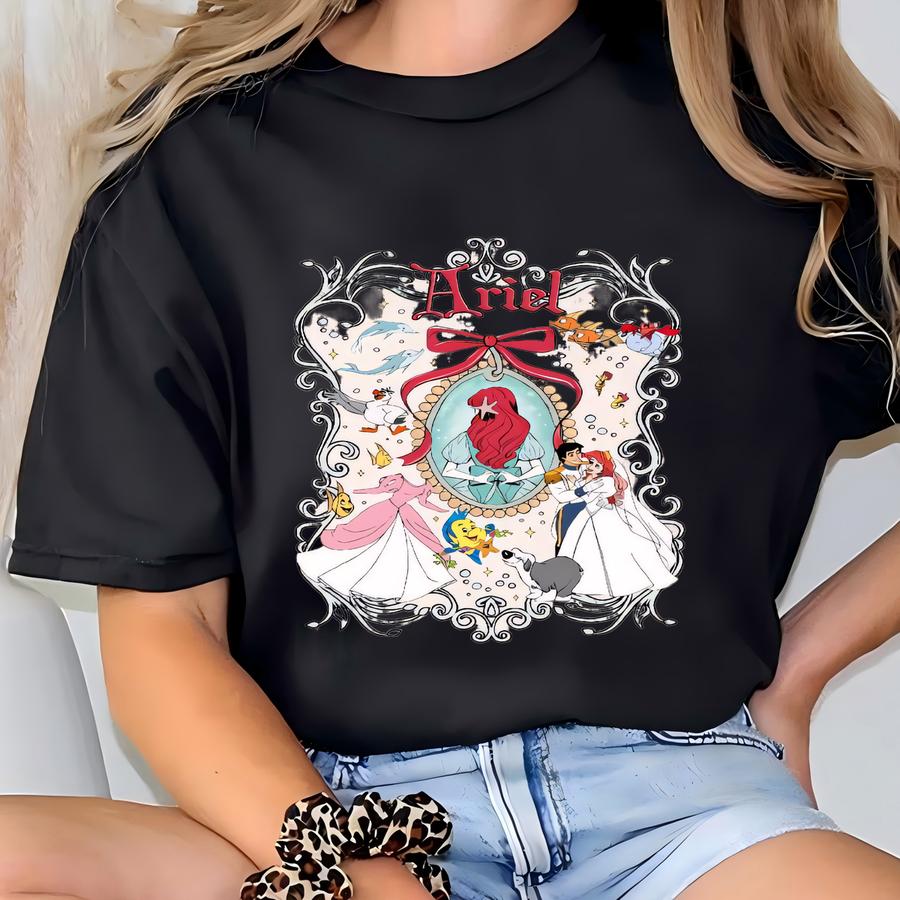 ® Coquette Princess Ariel Shirt, The Little Mermaid Tee, Land Girls Trip Shirt, Matching Princesses Tee T-shirt