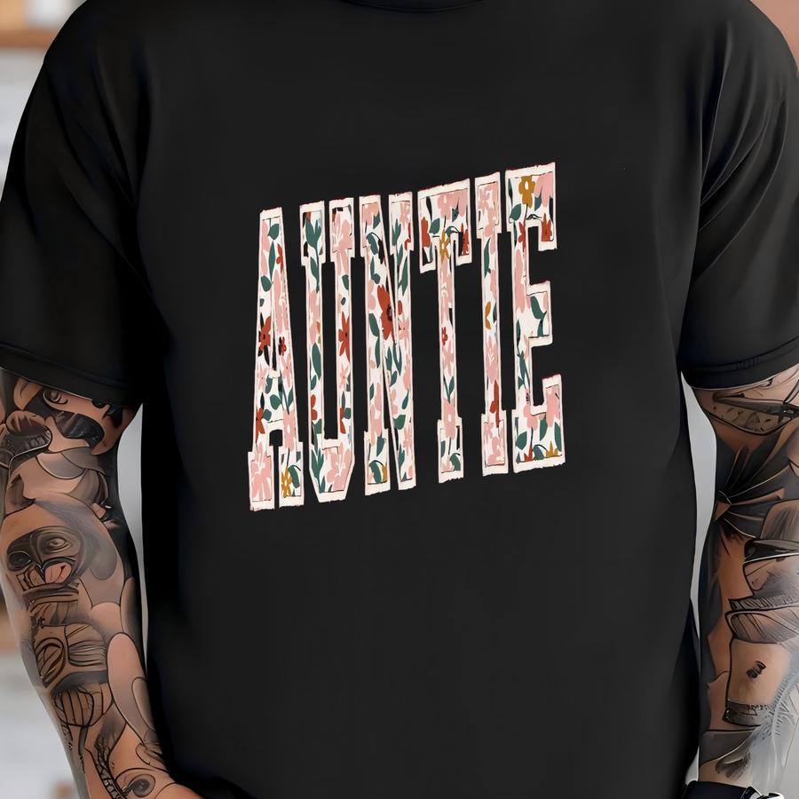 Auntie Sweatshirt, Custom Floral Auntie Pullover, Personalized Auntie Crewneck, Gift For Aunt, New Aunt Announcement Gift T-shirt