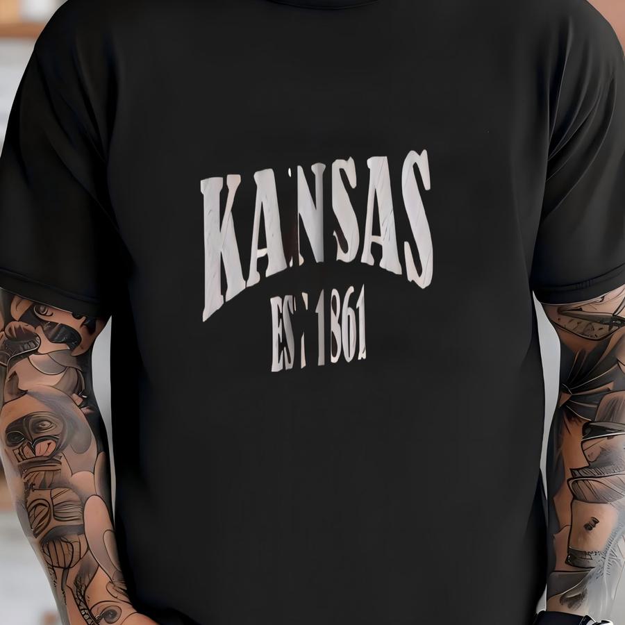 Y Hoodie Kansas Gift, Unisex Heavy Blend™, Stylish Font, Perfect Travelers, Custom State Design, Text, Cotton Trust T-shirt