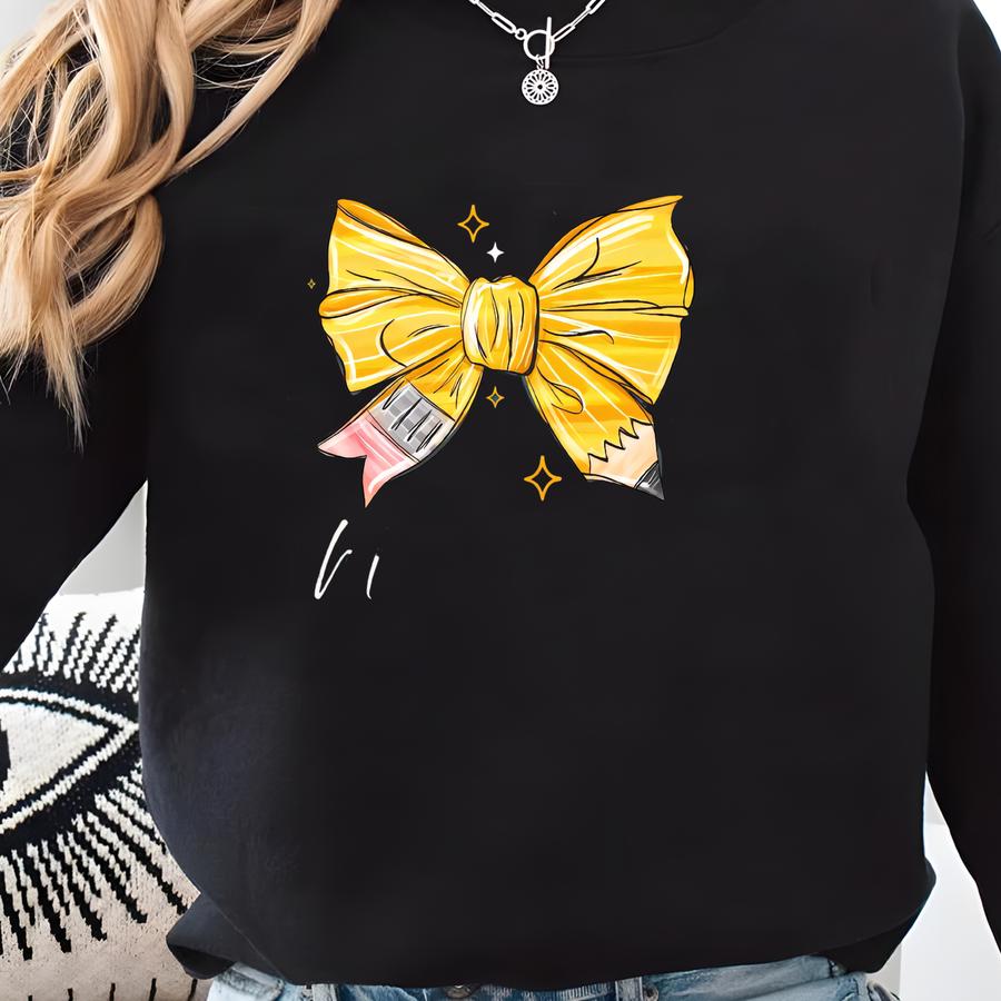 Personalized Teacher Name Sweatshirt, Custom Teacher Crewneck, Teacher Christmas Gift, Teacher Appreciation Gift, Funny Pencil Teacher Shirt Sweatshirt