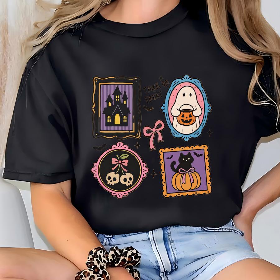 Custom Pumpkin Ghost Notebook With Name Personalized Book Halloween Cat Lover Gift Spooky Skeleton Journal Cute Boo Diary Teenage Girl Gift T-shirt