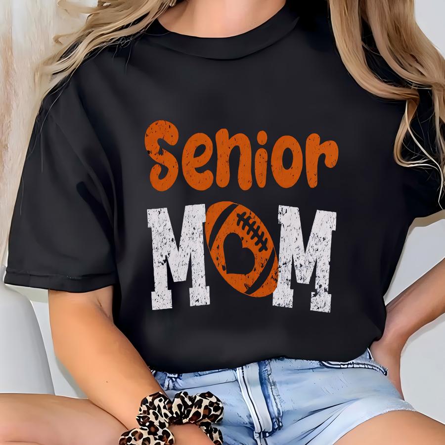 Custom Senior Football Mom Hoodie, Personalized School Spirit Wear, Teachers Gameday Shirt, Gameday Tee, Game Day Apparel T-shirt