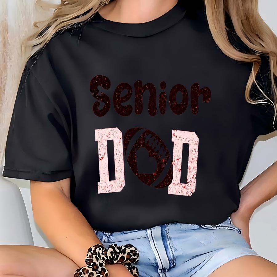 Custom Senior Football Dad Hoodie, Personalized School Spirit Wear, Teachers Gameday Shirt, Gameday Tee, Game Day Apparel T-shirt