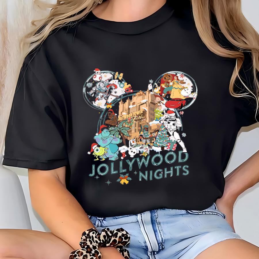 Jollywood Nights Shirt, Christmas Hollywood Studios Sweatshirt, 's Very Merry Christmas Tee, Land Holiday Hoodie T-shirt