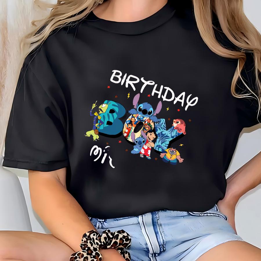 Custom Stitch Birthday Shirts – Lilo And Stitch Matching Tees – Personalized Mom, Dad, Sis, Bro, Baby Birthday Boy Shirt – Stitch Party T-shirt
