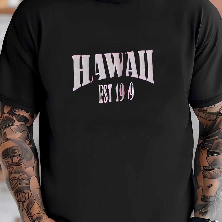 Y Hoodie Hawaii Gift, Unisex Heavy Blend™, Stylish Font, Perfect Travelers, Custom State Design, Text, Cotton Trust T-shirt