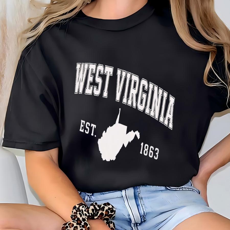 West Virginia Tshirt Sweatshirt Hoodie, Varsity Graphic Top, College Design Tee, Campus Style Shirt, Wv Pride Apparel, Mountaineer Fan Gift T-shirt