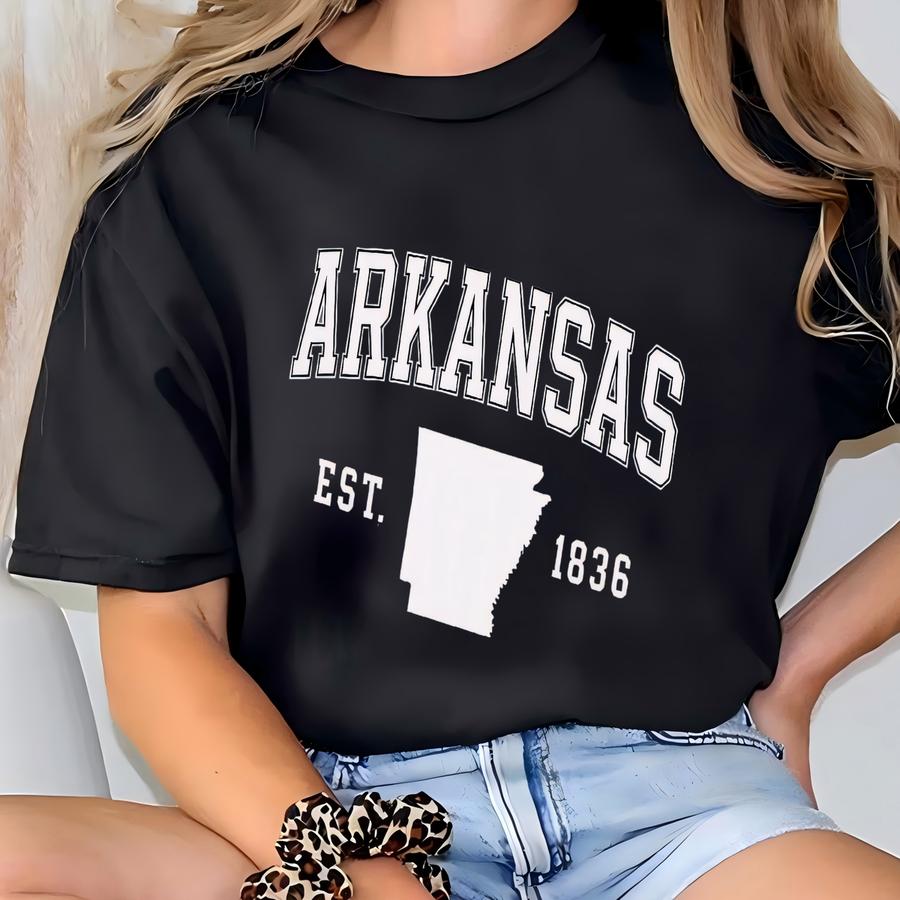 Arkansas Crewneck Hoodie, State Pride Collegiate Apparel, Campus Style Souvenir Sweatshirt Hoodie T-shirt