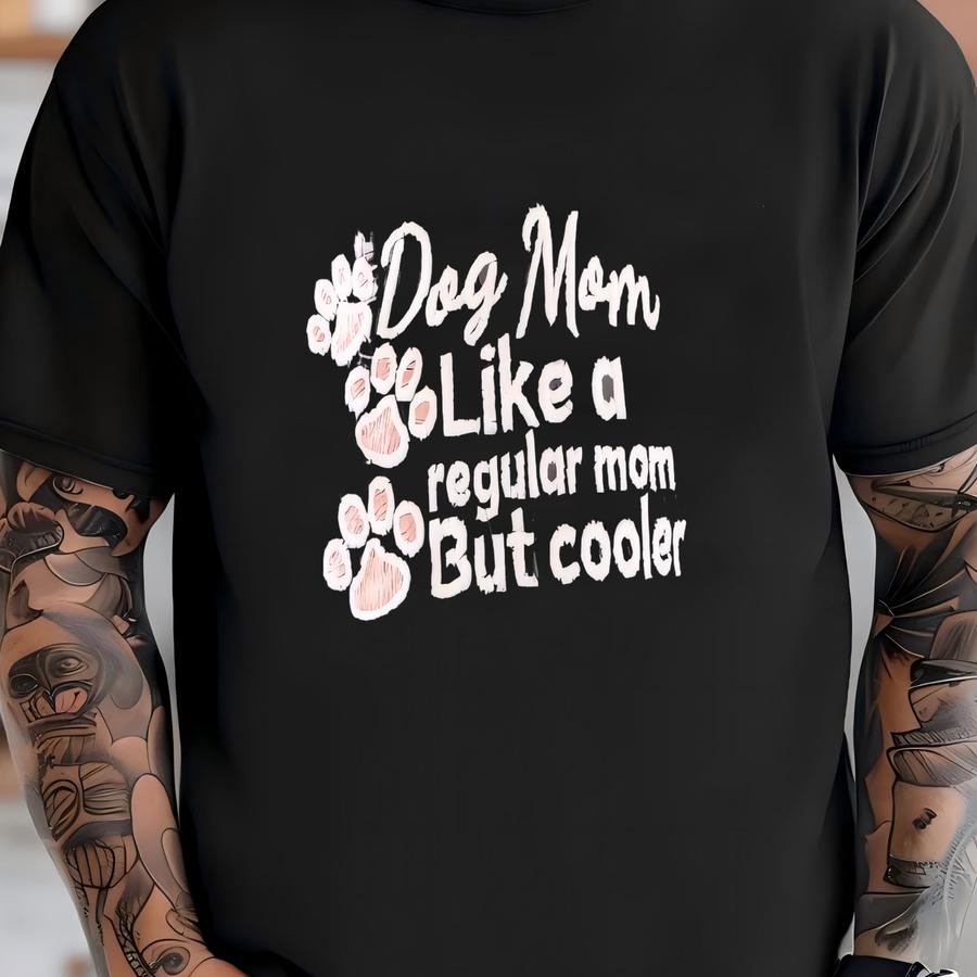 Dog Mom Like A Regular Mom But Cooler Hat Baseball Cap: Personalized Text Paw Prints T-shirt