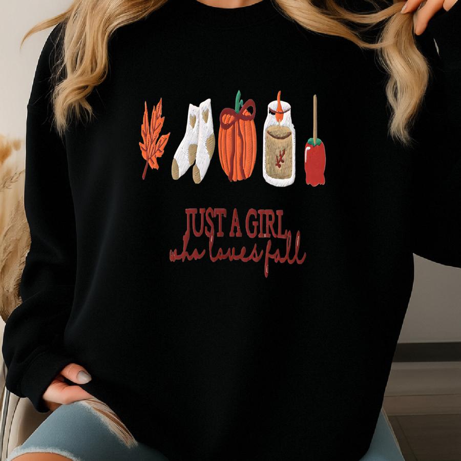 Fall Crewneck Sweatshirt: Just A Girl Who Loves Fall Sweatshirt