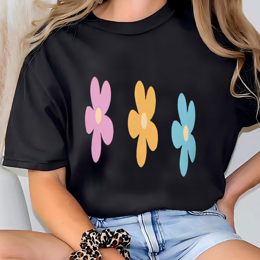 Vintage Floral Unisex Heavy Cotton Tee, Casual Tops, Spring Fashion, Flower Graphic Shirt T-shirt