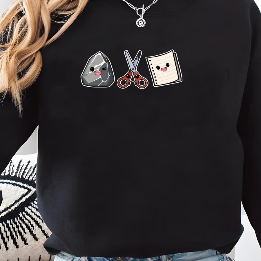 Funny Third Grade Teacher Shirt: Rock Paper Scissors Back To School Sweatshirt