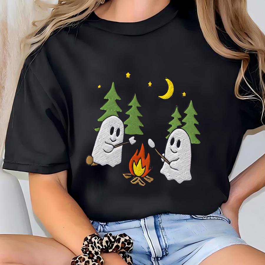 Ghost Pumpkin Sweatshirt: Spooky Season Halloween Crewneck T-shirt