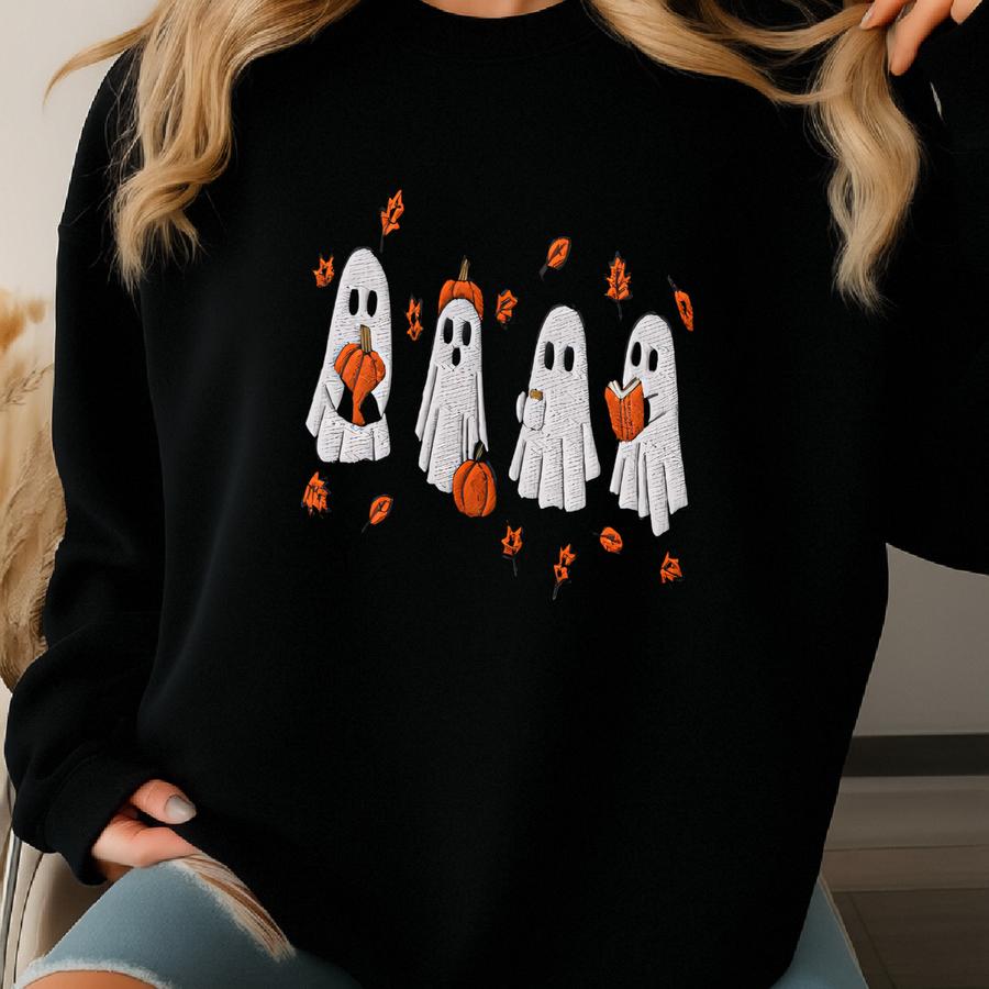 Spooky Fall Sweatshirt: Vintage Halloween Pumpkin Design Sweatshirt