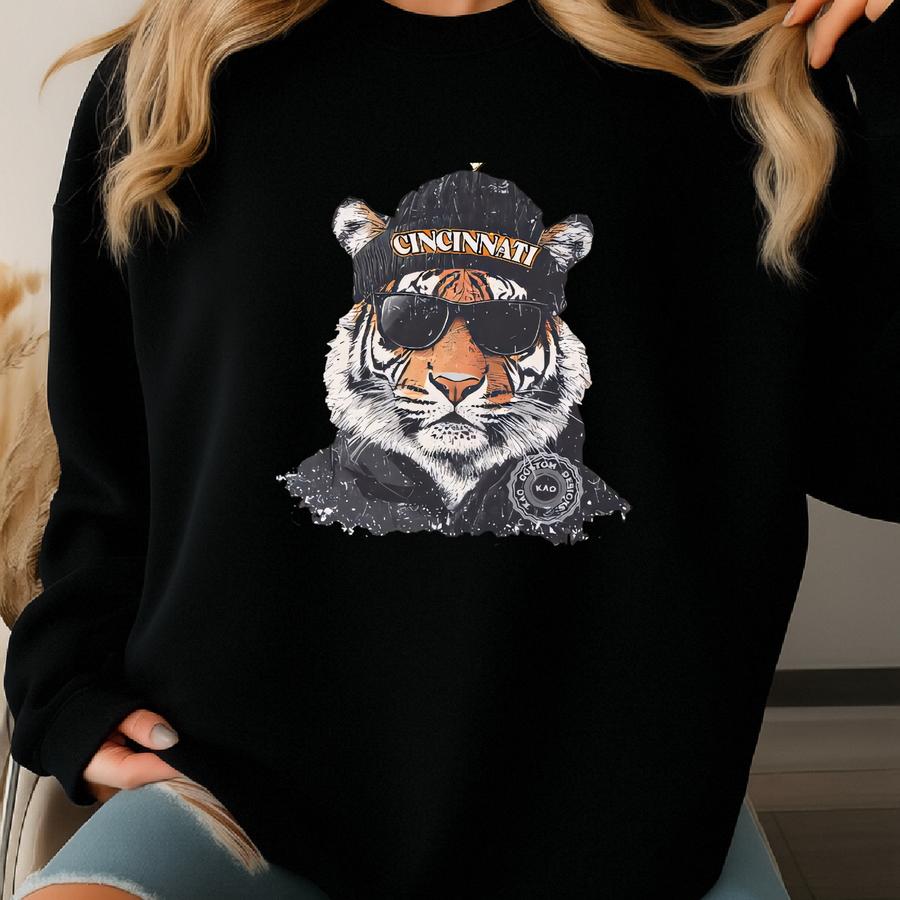 Cincinnati Football Mascot T-shirt: Bengal Sports Gear, Game Day Tee Sweatshirt