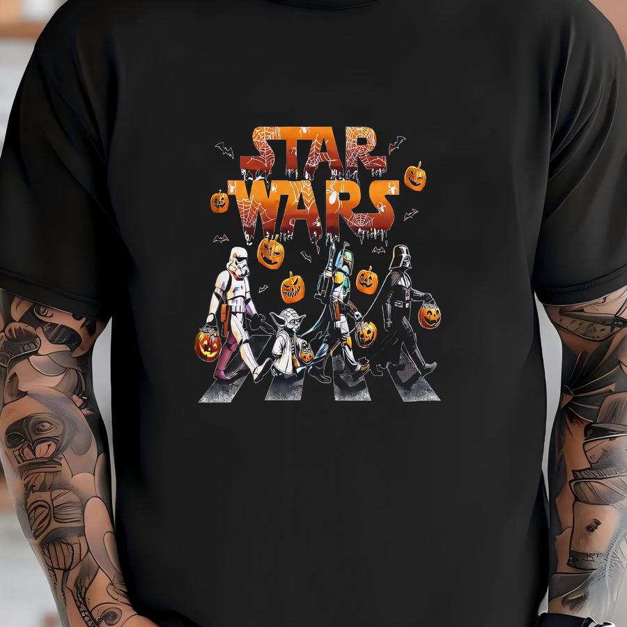 Vintage Star Wars Halloween Cross Walking Hoodie T-shirt