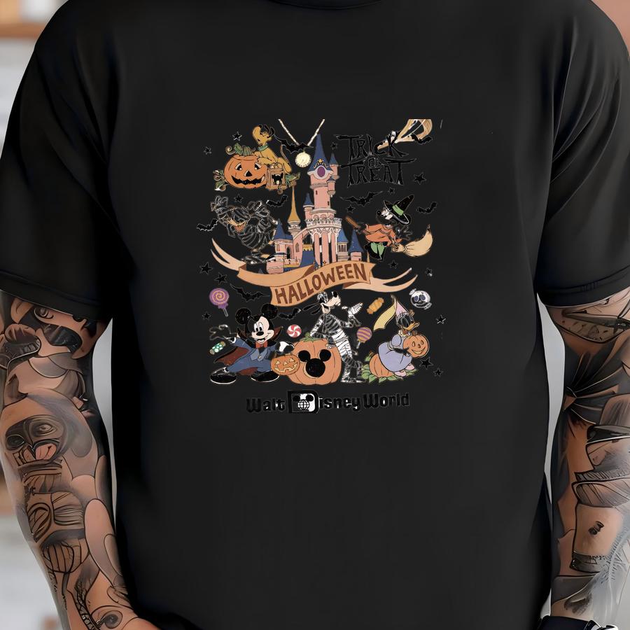 Trick Or Treat Walt World Halloween 2025 Shirt, And Friends Skeleton Ghost Sweatshirt,halloween Party Shirt T-shirt