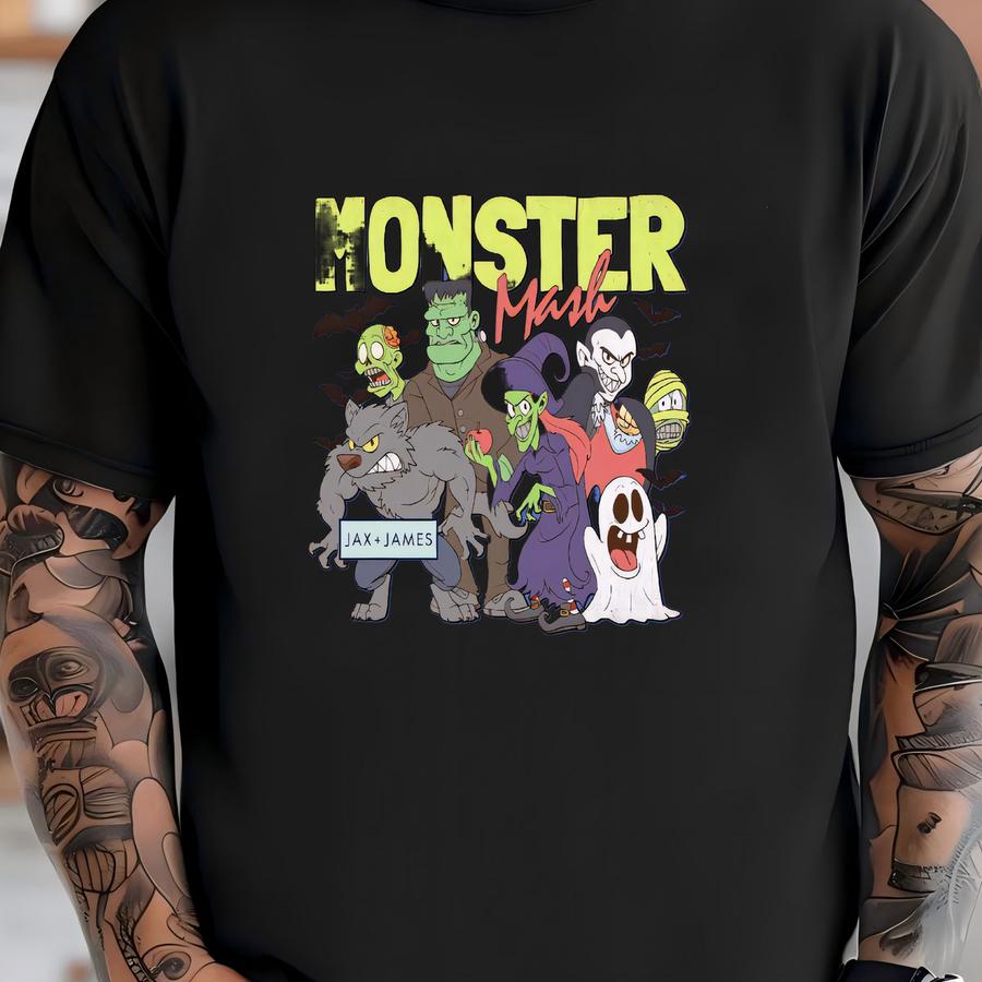 Monster Mash Graphic Sweatshirt | Halloween Crewneck Pullover T-shirt